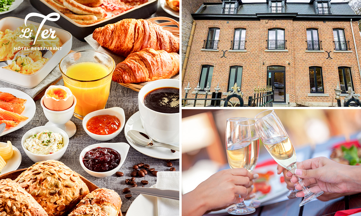 Buffet petit-déjeuner + verre de mousseux à l'Hôtel Restaurant Li'Ter