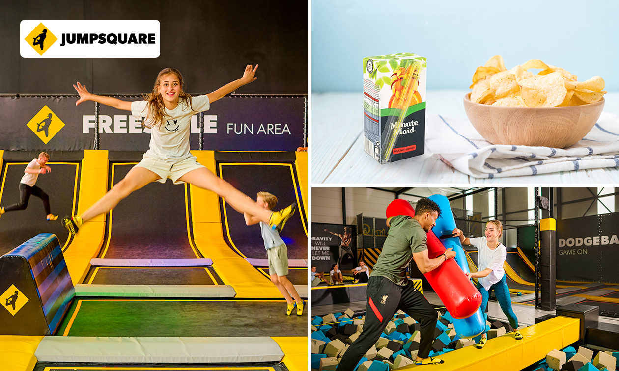 Ticket voor Jumpsquare Brugge (120 min) + chips + Minute Maid
