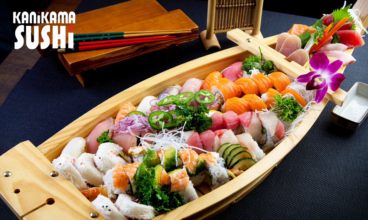 Sushiboot voor 2 personen bij Kanikama Sushi