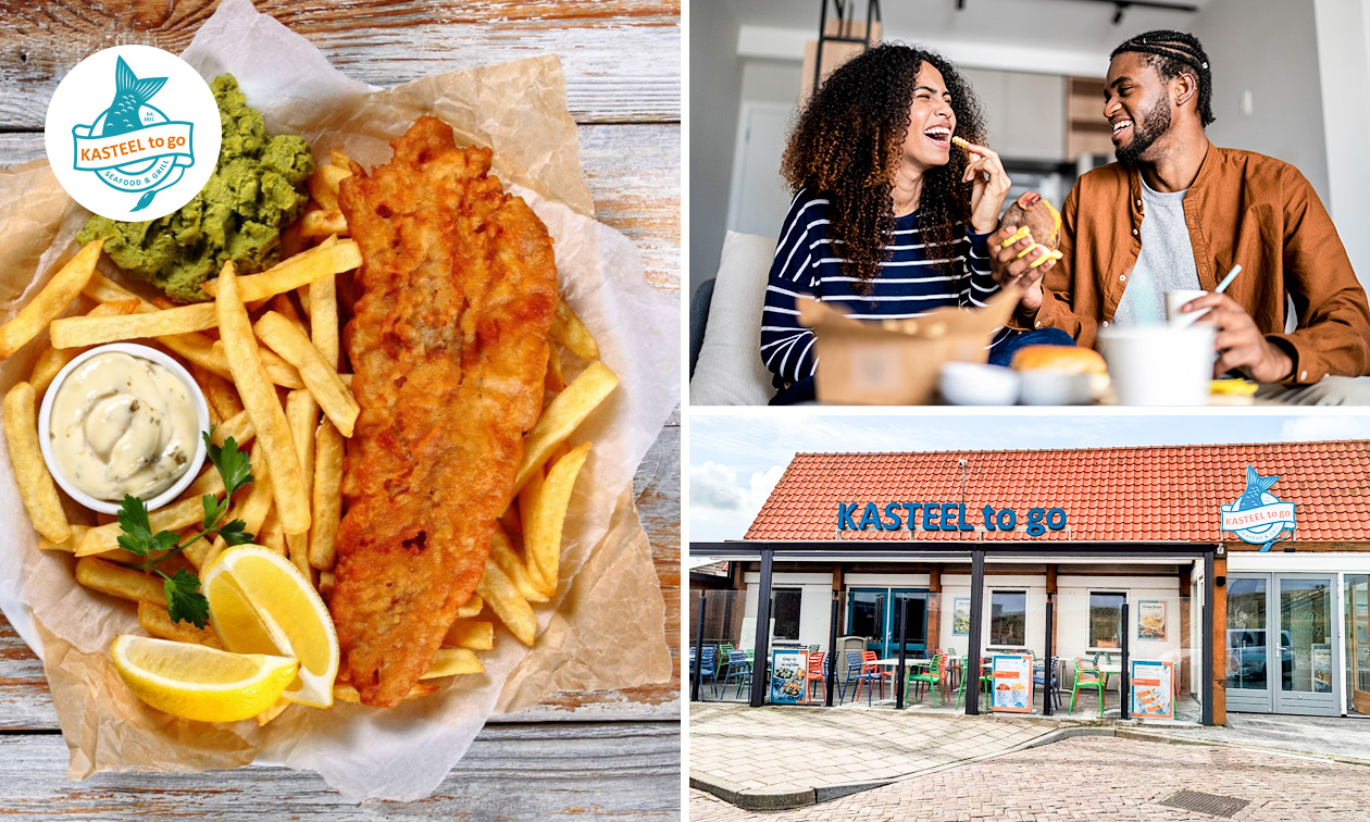 Visschotel of fish & chips + drankje naar keuze bij Kasteel ToGo
