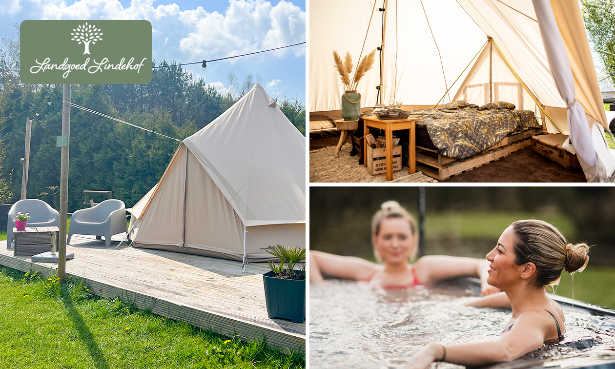 Übernachtung für 2 in einem Glamping-Zelt + Hottub