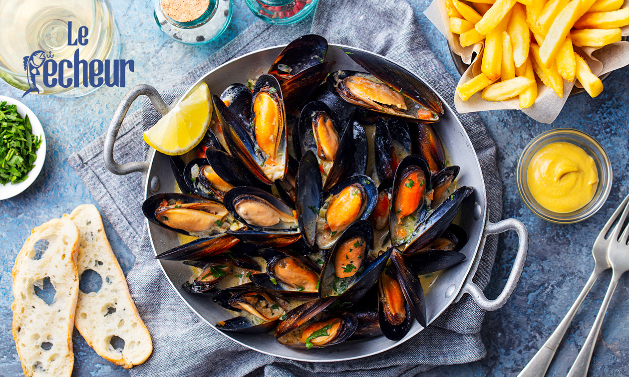 Menu moules frites au restaurant Le Pêcheur