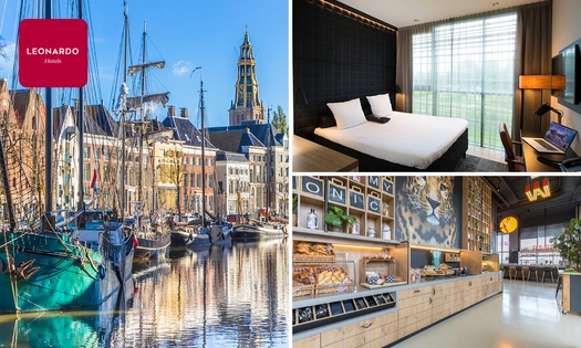 Übernachtung für 2 + Frühstück + Parkplatz + Late Check-out in Groningen