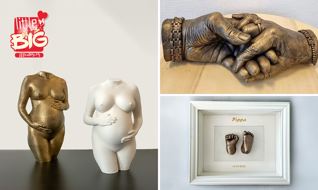 Zwangerschapsbeeld, handbeeld (2 pers.) of geboortelijst (kind t/m 12 maanden)