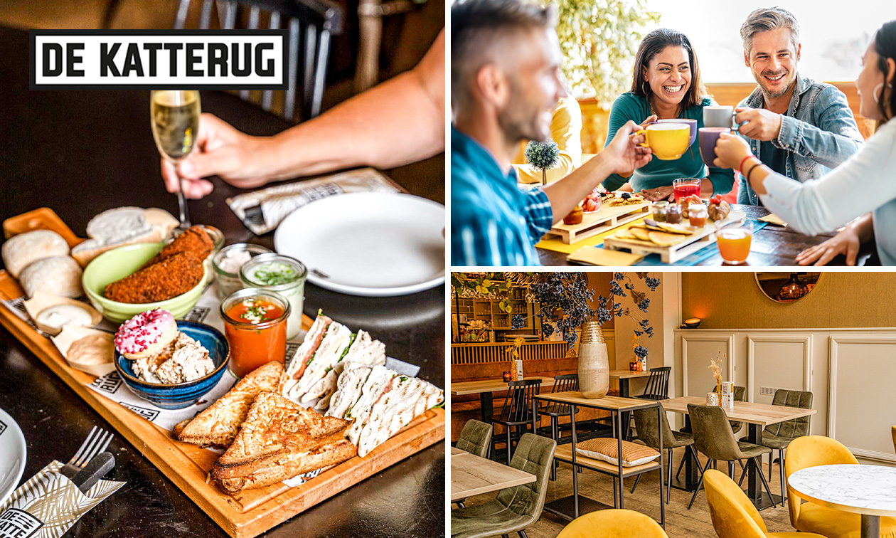 High tea + glas bubbels bij Lunchroom de Katterug in hartje Tilburg