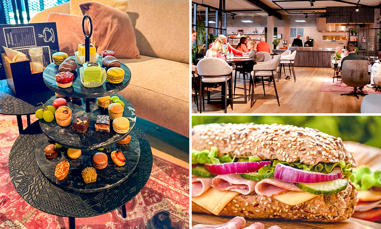 Warme drank + gebak of lunch met soep + smoothie of high tea