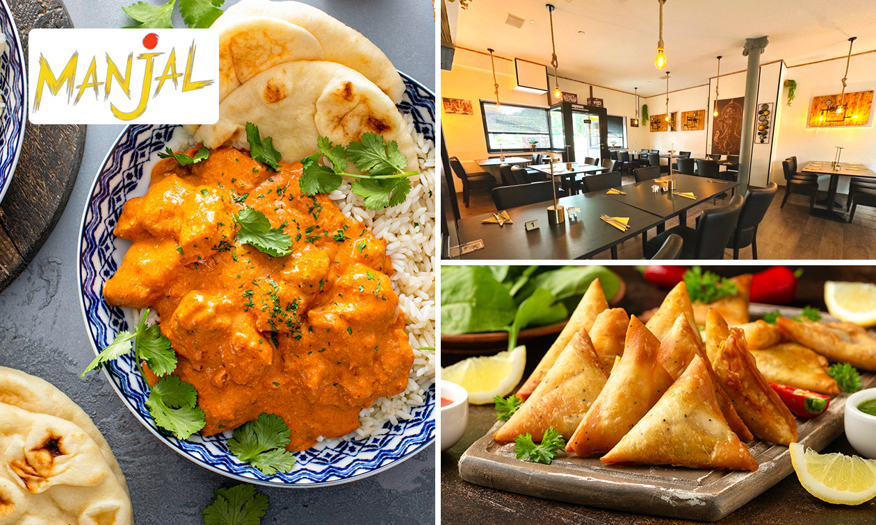 3-Gänge-Menü à la carte + Naan Brot nach Wahl vorab