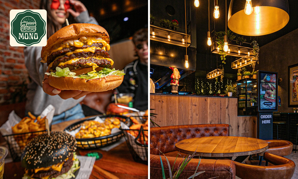 Burger naar keuze + friet + dessert + drankje voor dine-in of afhaal