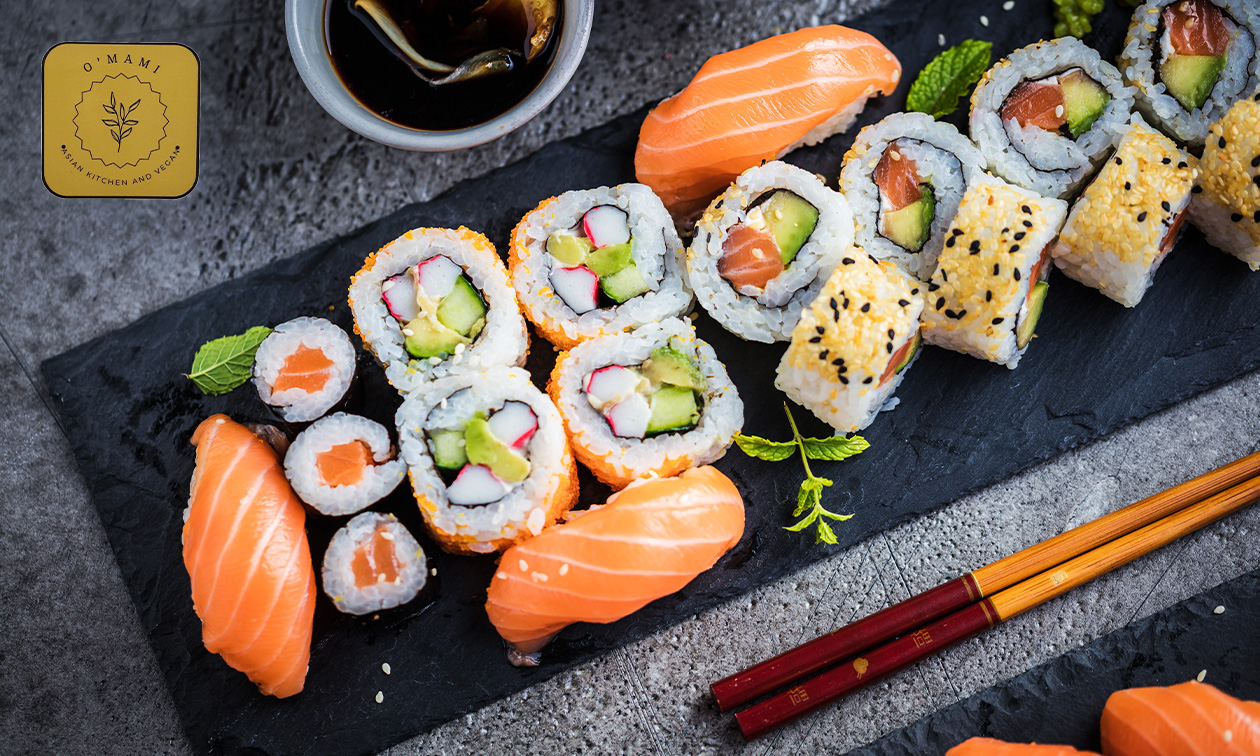 Sushi-Box nach Wahl zum Abholen bei O Mami Sushi und Asian Kitchen (26, 32 oder 48 Stück)