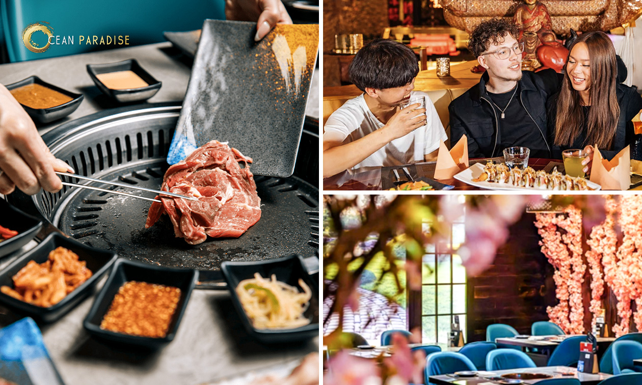 All-you-can-eat mit koreanischem Barbecue (3 Stunden) + Wok-Buffet + Sushi + Teppanyaki