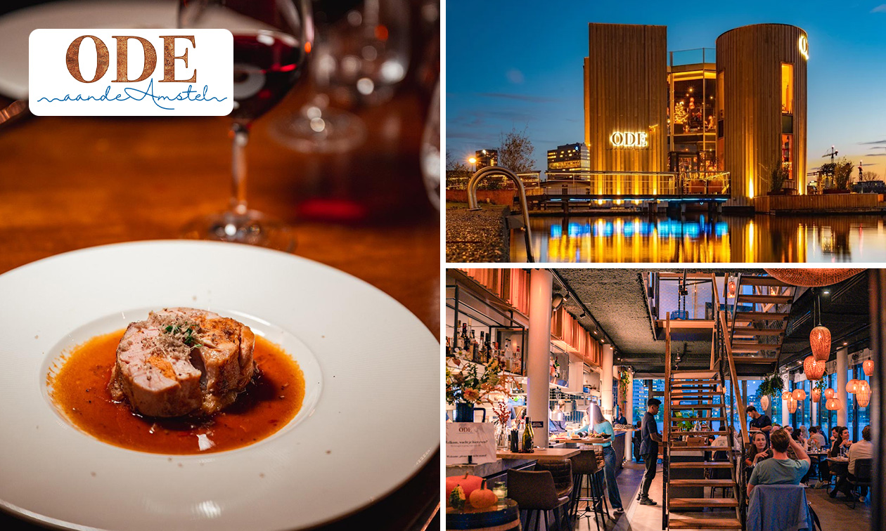 3-gangen keuzelunch of -diner aan de Amstel