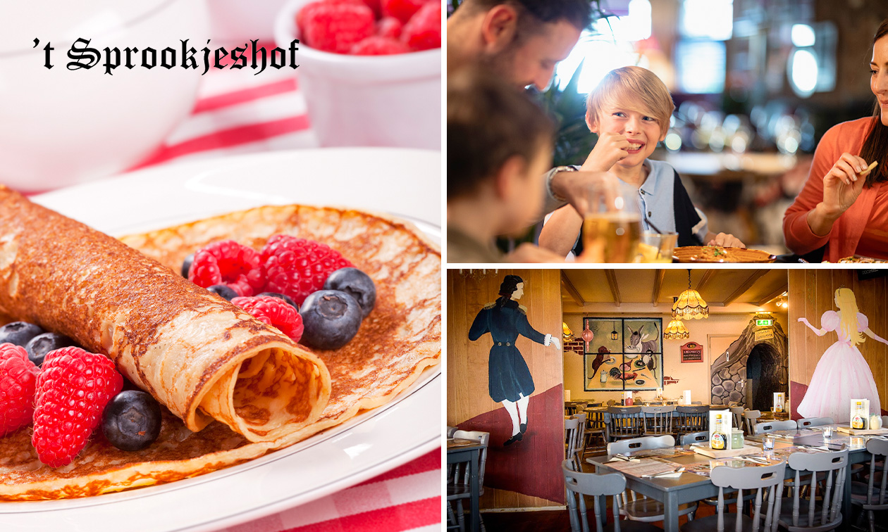 2- of 3-gangen keuzediner of -lunch bij Pannenkoekenhuis 't Sprookjeshof