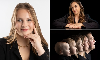 Fotoshoot (1 tot 5 personen) in studio of op locatie + 5 digitale foto's