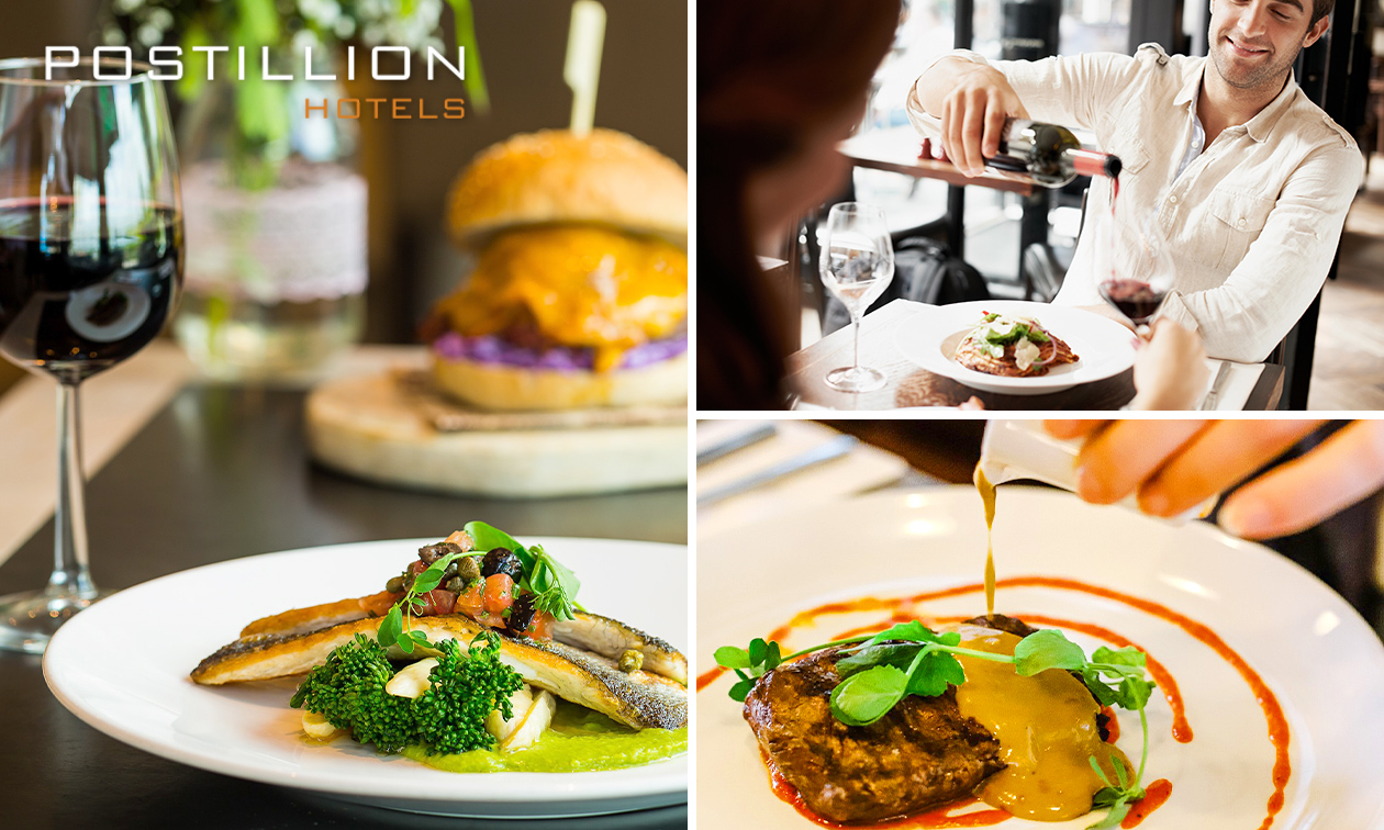 3-gangen keuzediner of cocktails + borrelplank bij Postillion Hotel Dordrecht
