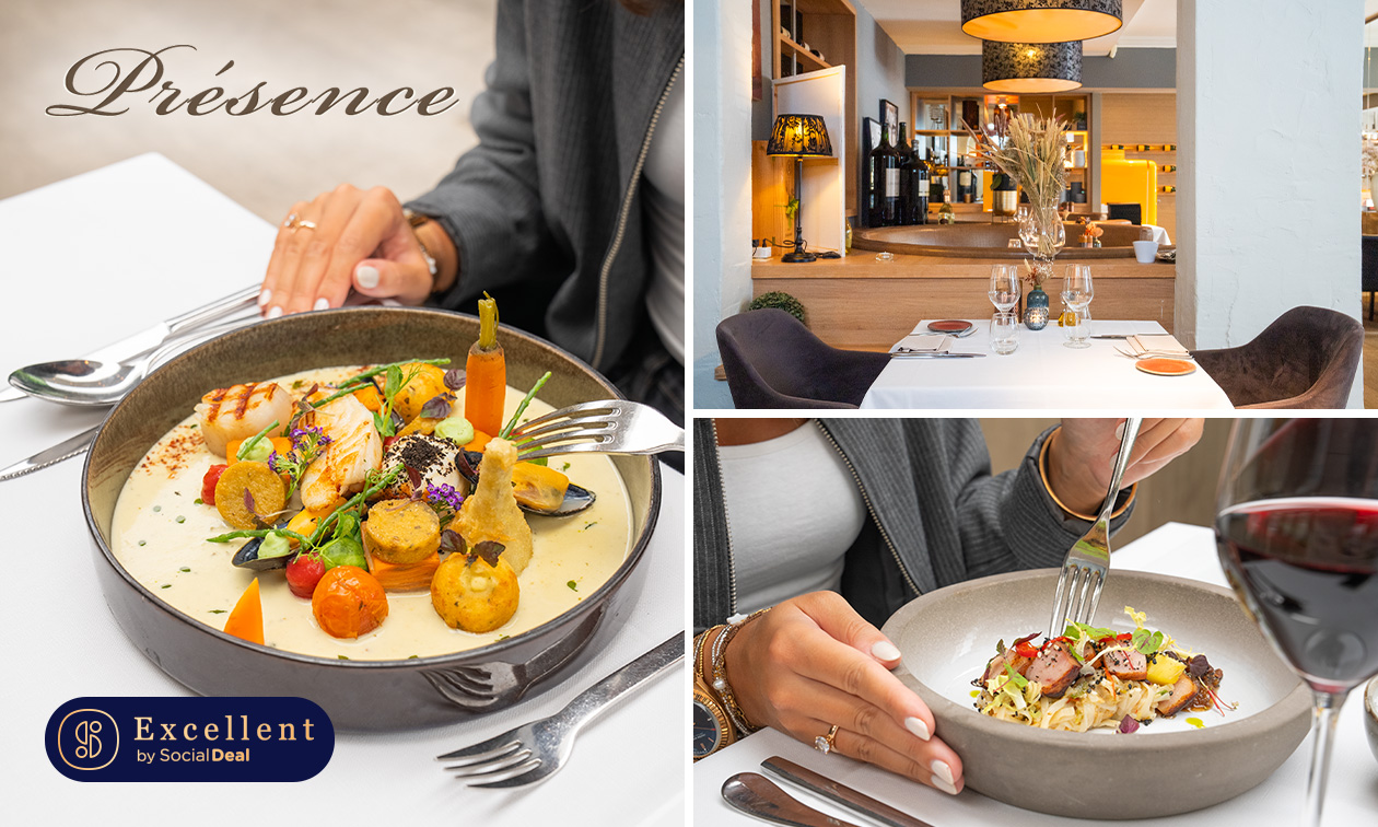 5-gangendiner of -lunch + amuses bij Présence