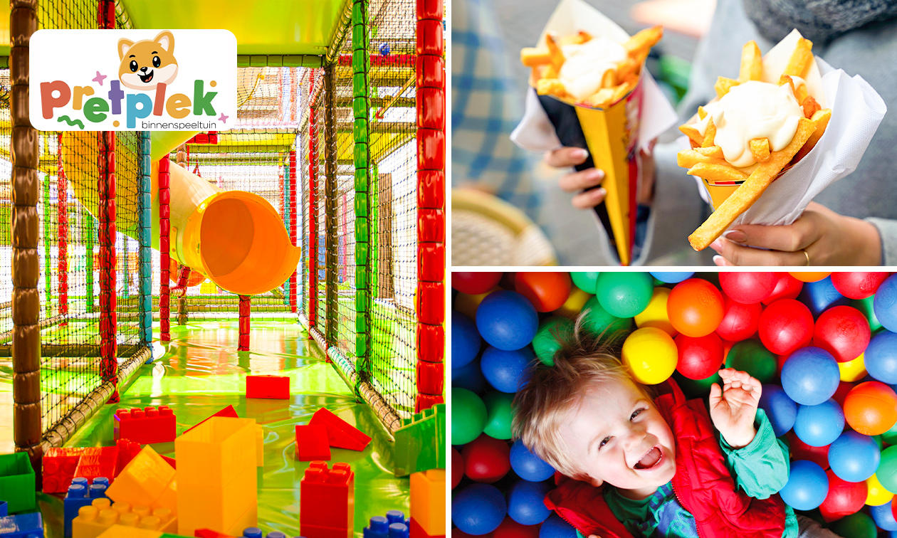 Toegang binnenspeeltuin PretPlek + Capri-Sun + evt. chips, poffertjes, croque of friet met snack