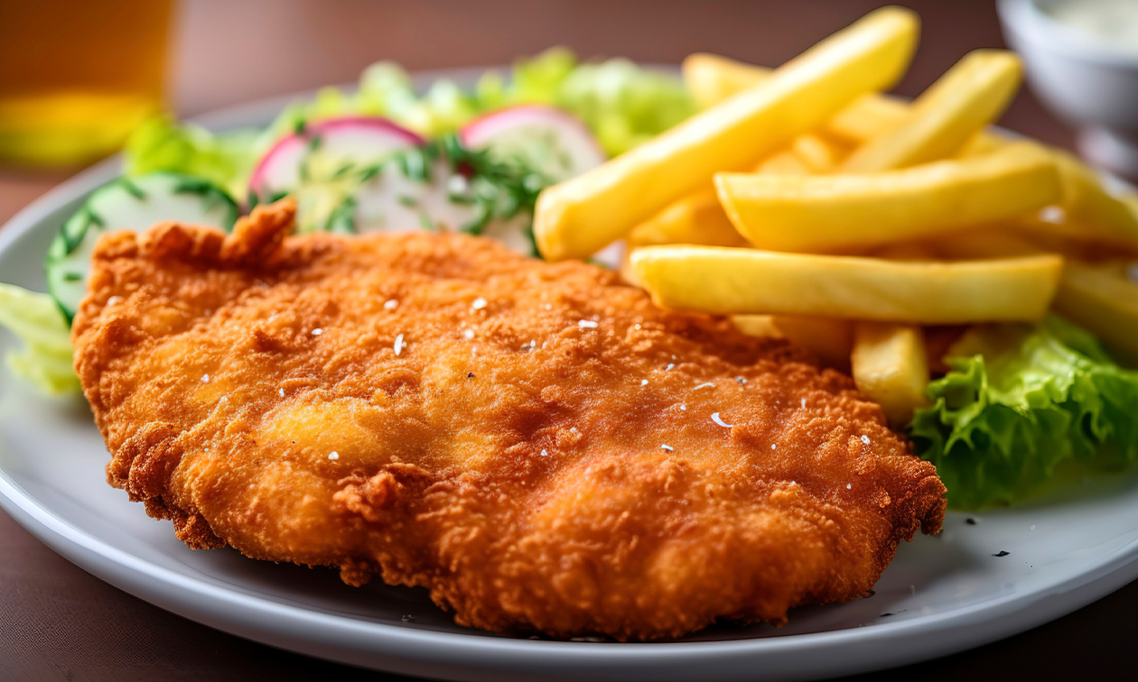2-Gänge-Schnitzelmenü im Restaurant Stadtgarten