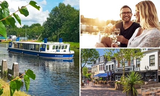 Historische rondvaarttocht Assen incl. drankje OF een vaar & shop arrangement