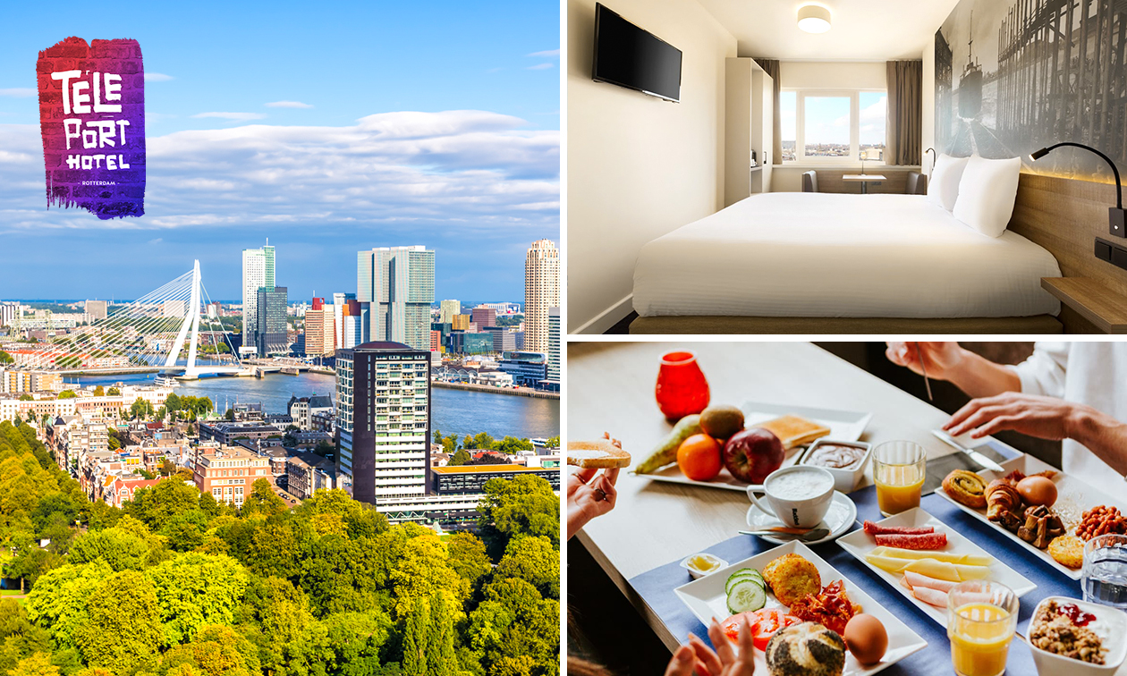 Übernachtung für 2 bis 8 im Rotterdam Teleport Hotel