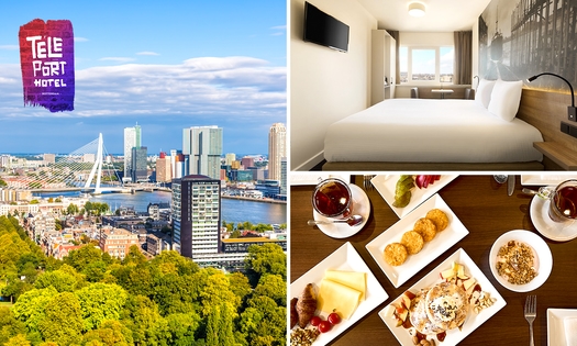 Übernachtung(en) für 2 + Early- oder Late Check-out + Frühstück im Rotterdam Teleport Hotel