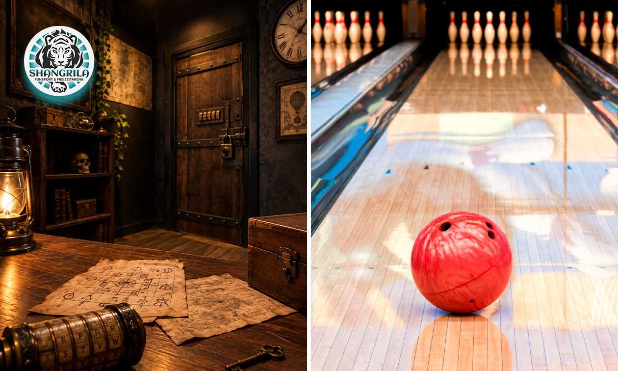 Bowling inkl. Schuhverleih (2 Stunden) oder Escape Room (1 Stunde) für bis zu 6 Personen