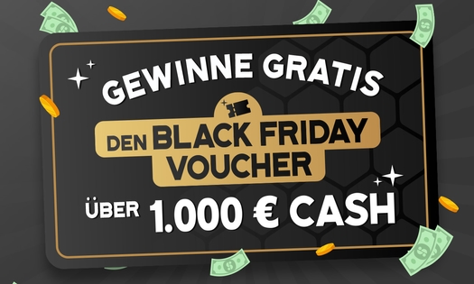 Kostenlose Chance, den Black Friday Voucher von 1.000 € zu gewinnen