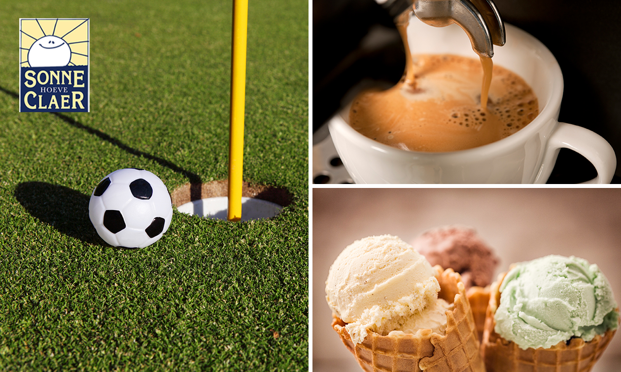 Spel (kinder)boerengolf (2 uur) + koffie/thee + koek/cake + ijs bij Sonneclaer