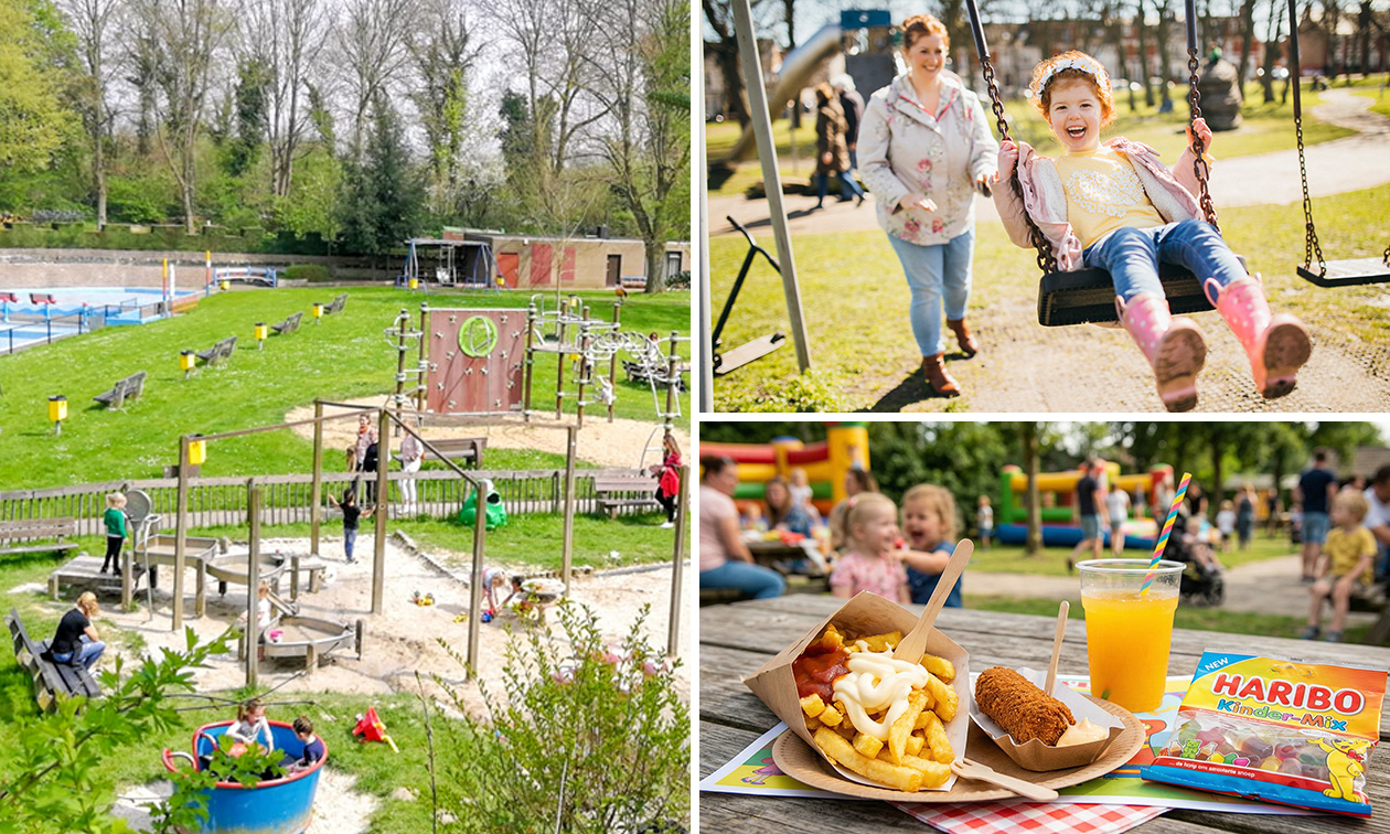 Friet met saus + snack + zakje snoep + ranja voor kind bij de speeltuin