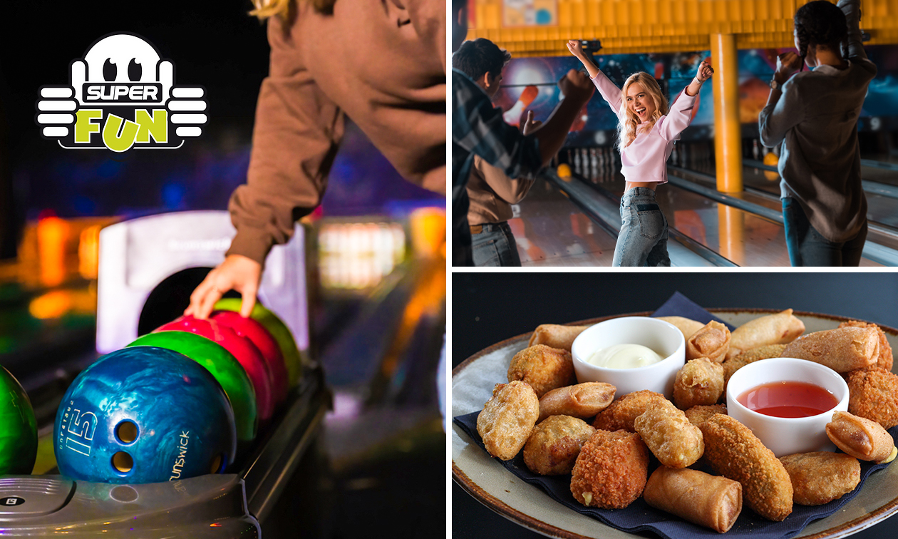 Bowlen (50 min) + bittergarnituur bij Superfun (4-8 personen)