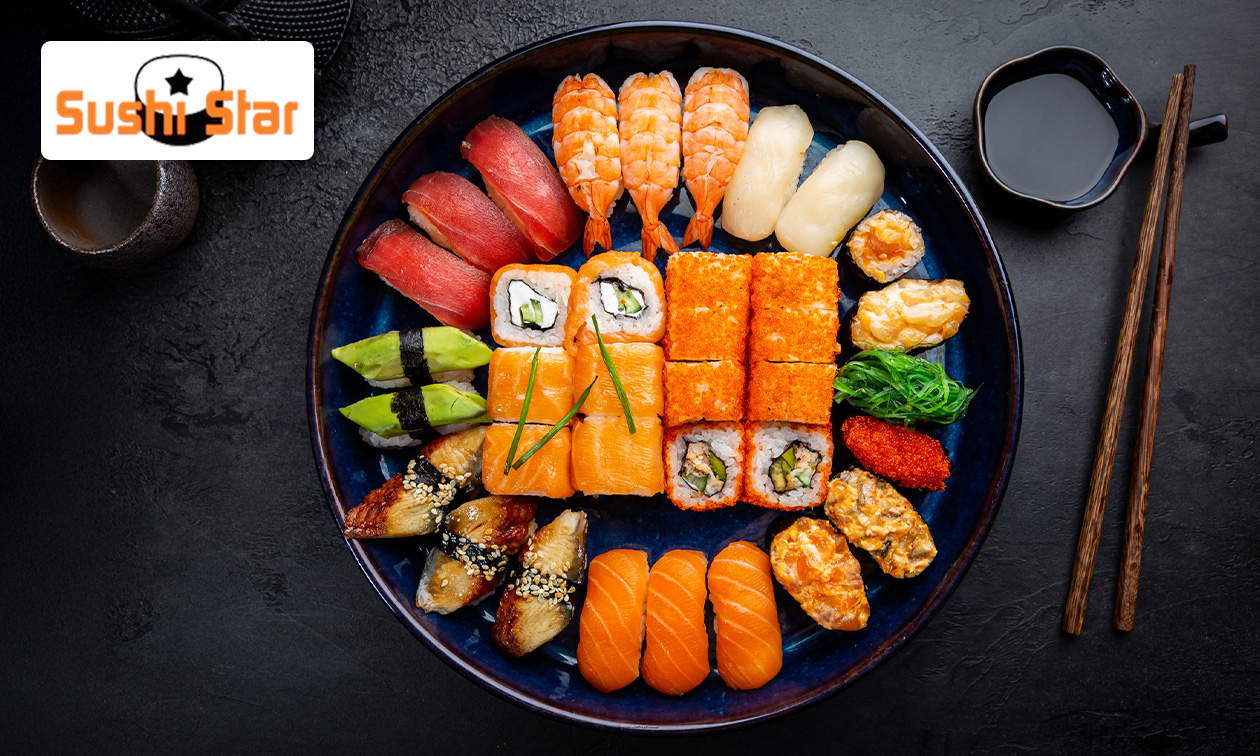 Sushibox voor 1 tot 6 personen (32, 64 of 96 stuks) voor afhaal