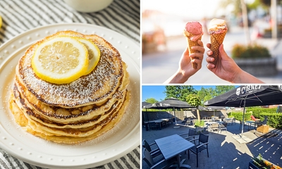 Pannenkoek, wafel, ijscoupe of appeltaart + drankje naar keuze bij 't Kapelhof
