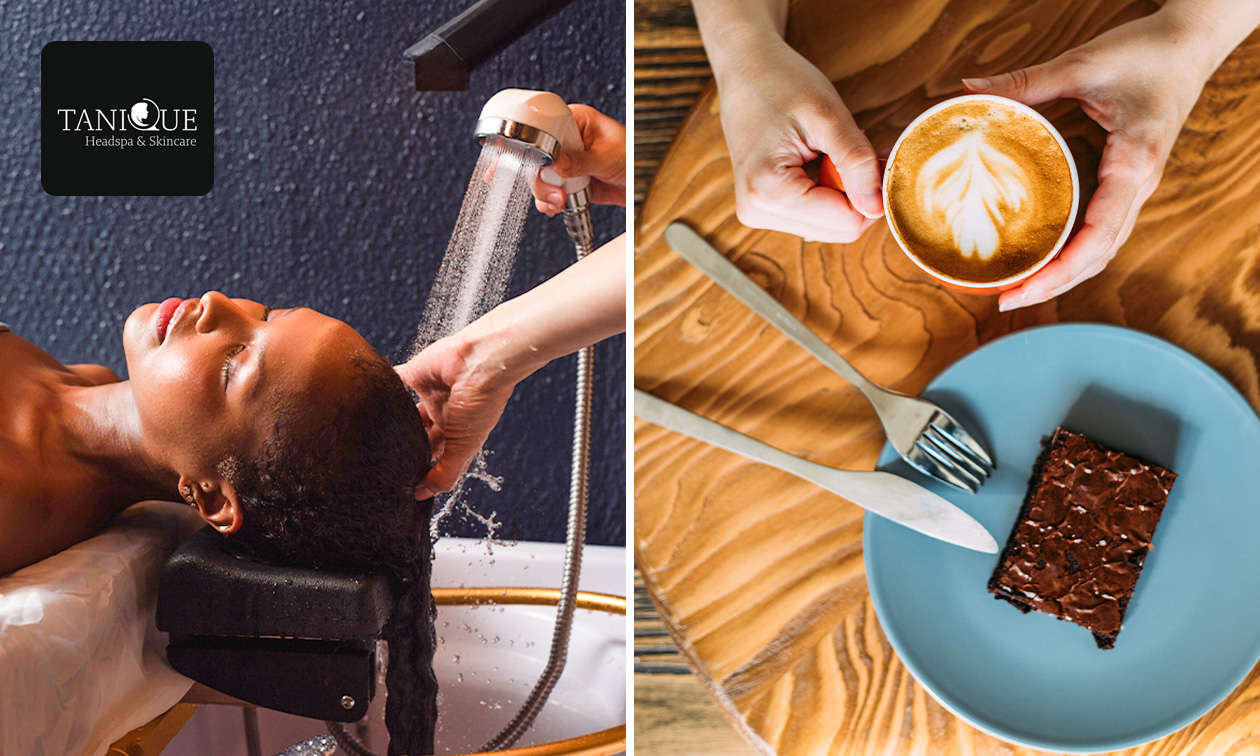 Japanese headspa + evt gezichtsbehandeling of rug/nek/schoudermassage + warme drank + lekkers