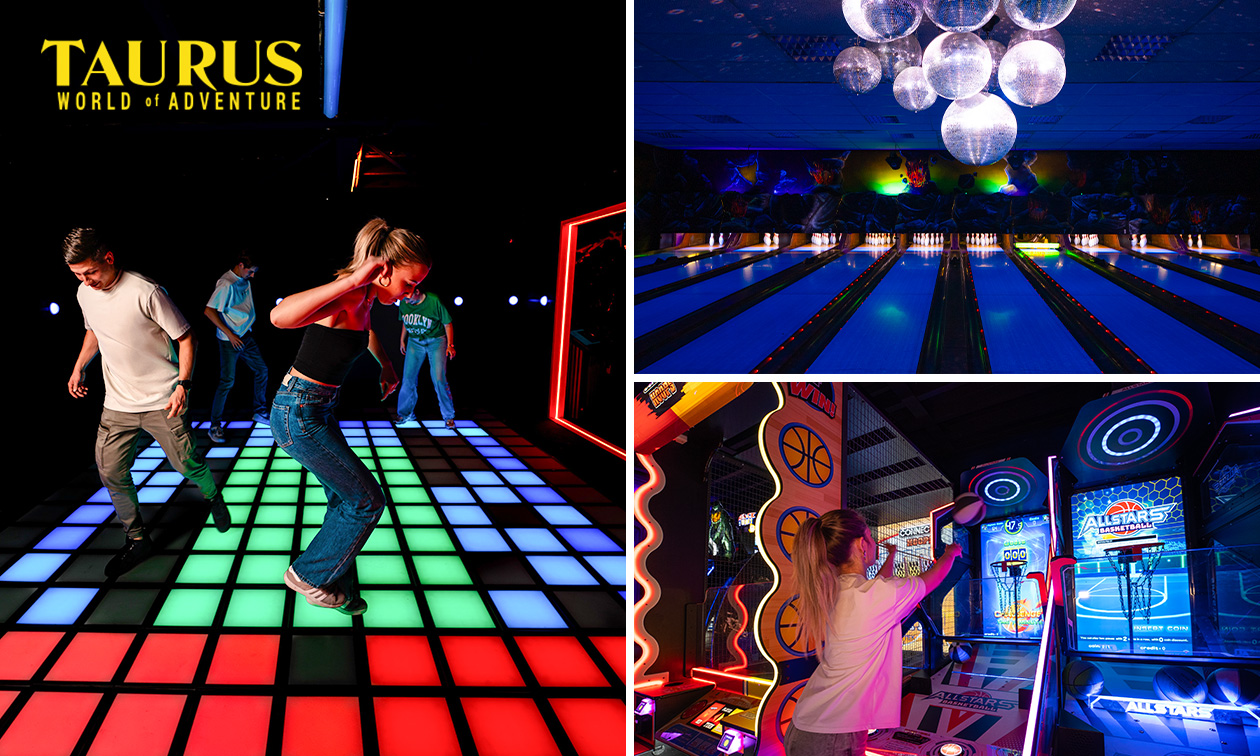 „Der Boden ist Lava“-Spiel + 3 Arcade-Dollars oder Cosmic Bowling (1 Std.) + Häppchen