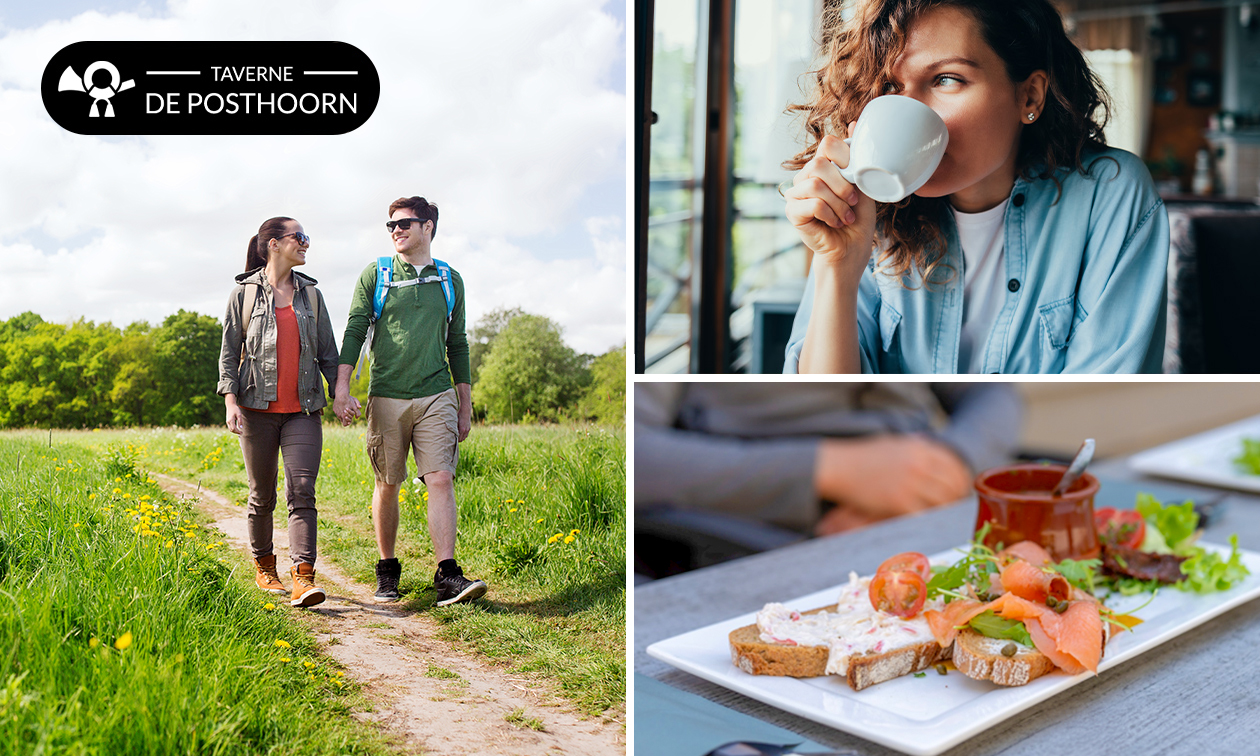 Wandelarrangement met koffie, gebak en lunch bij Taverne de Posthoorn