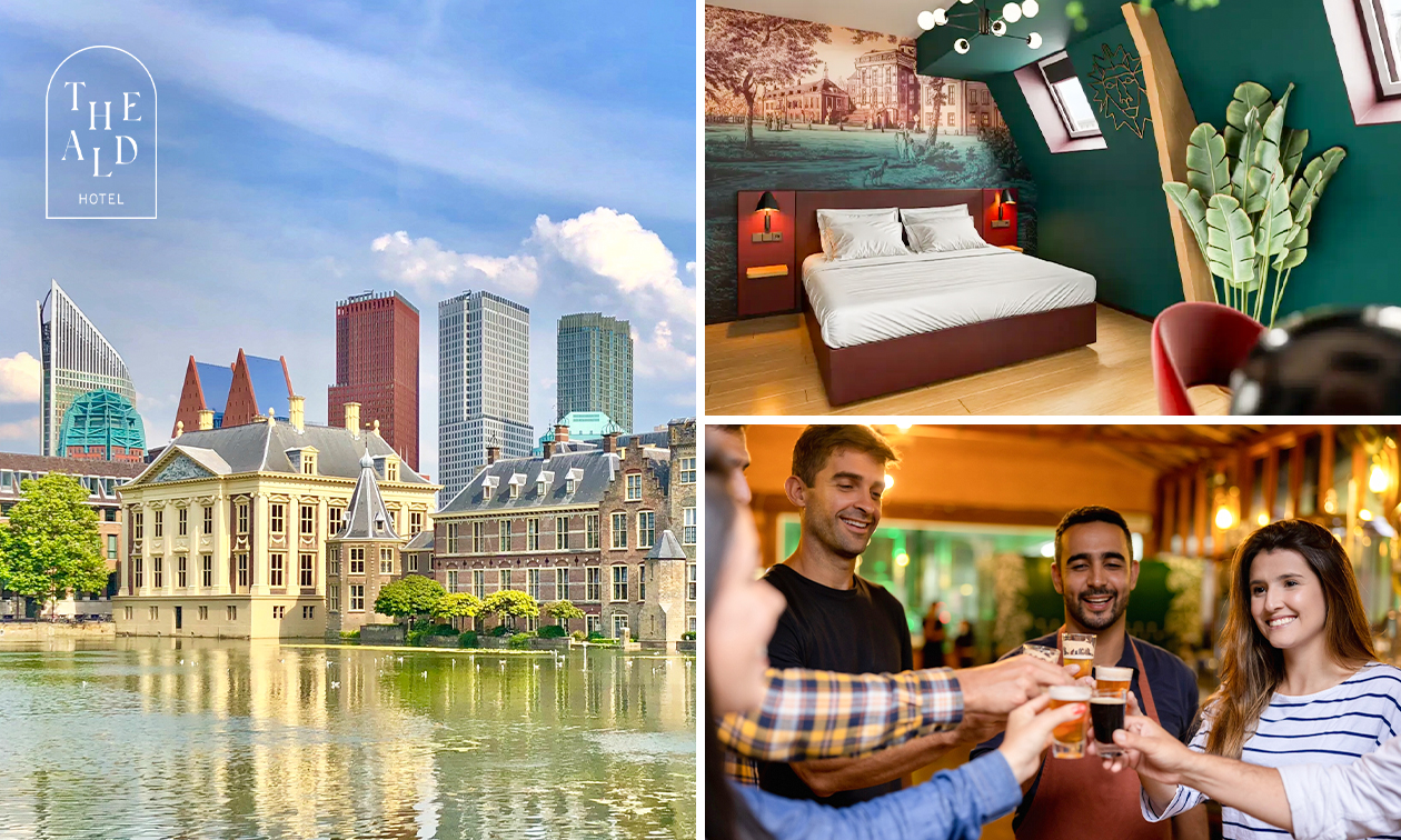 Overnachting voor 1 of 2 + evt. ontbijt + evt. welkomstdrankje in hartje Den Haag