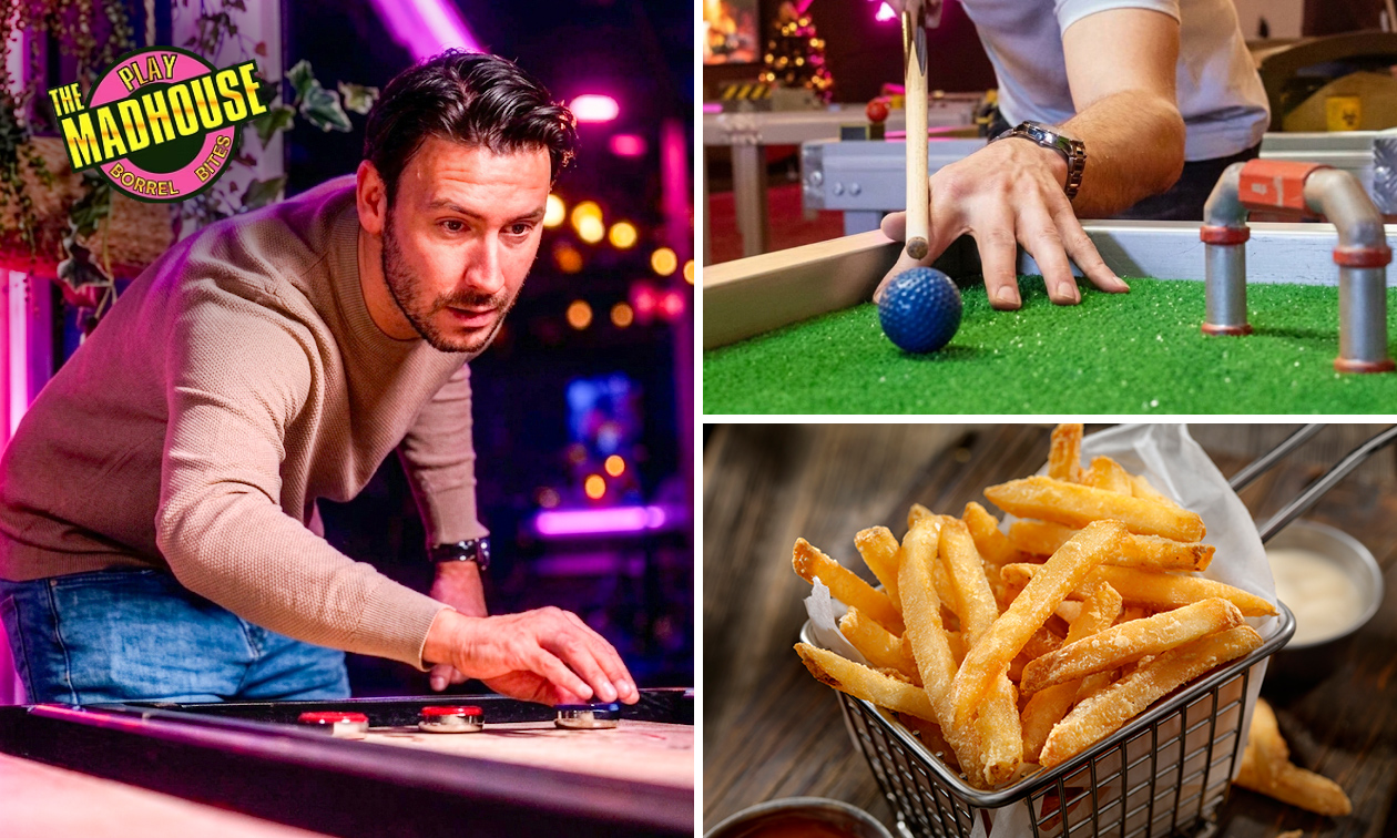 2 uur gameplezier + friet met saus naar keuze
