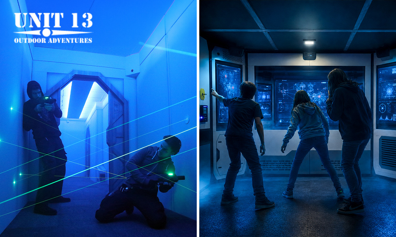 Laser Maze + X-Cube virtueller Escape Room + Pommes