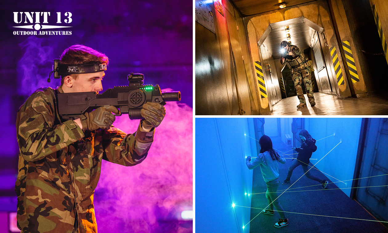 Lasergame (1 Stunde) + Laser-Labyrinth (1 Stunde) + Pommes bei Unit 13
