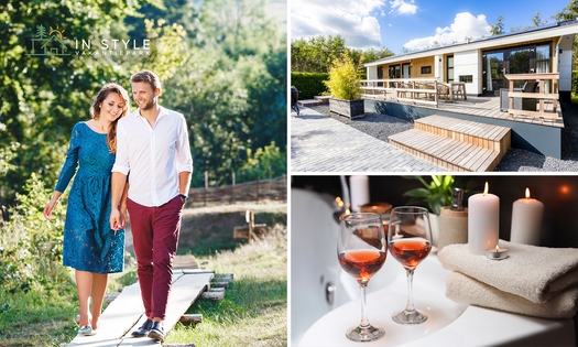Übernachtungen für 2 oder 4 im Luxus-Chalet, opt. Sauna + Late Check-out + Flasche Wein