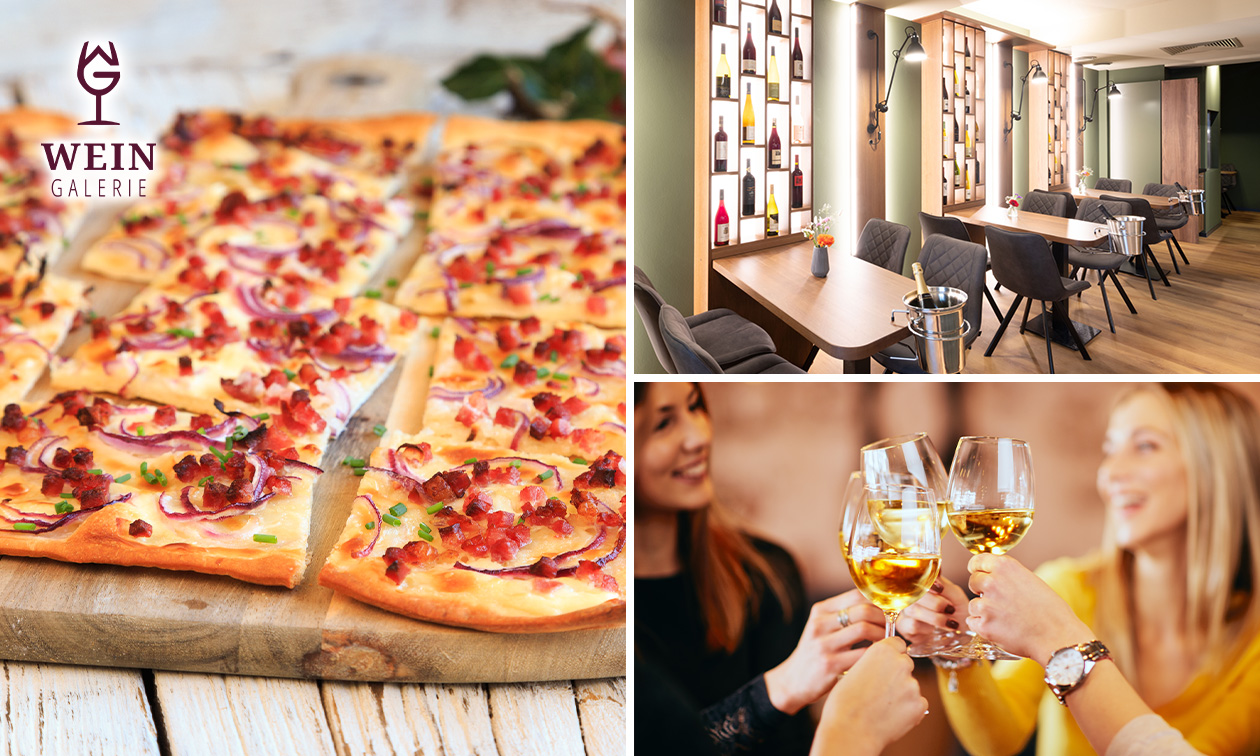 Flammkuchen + Glas Wein nach Wahl in der Bonner Innenstadt