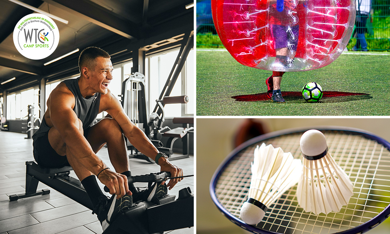 Fitness-Monatsabo, Badminton, Fußball oder Bubble Soccer (1 bis 10 Personen)