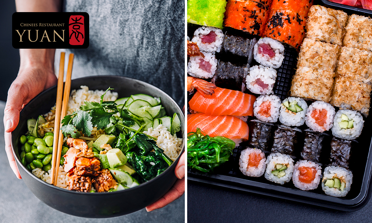 Sushibox of pokébowl naar keuze voor afhaal bij Yuan Restaurant