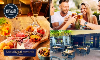 Zusjesplank + 2 tapbier naar keuze bij Grand Café Zusjes de Boer