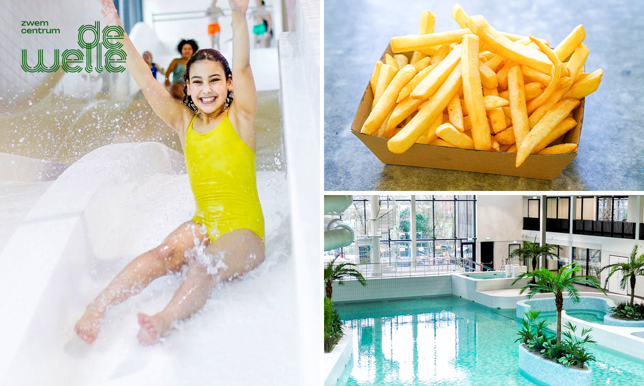 Entree zwembad + frietje met saus